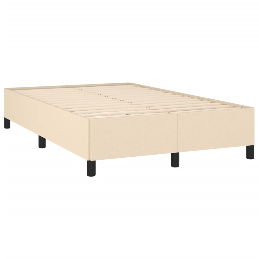 vidaXL Cama box spring con colchón y luces LED tela crema 120x190 cm