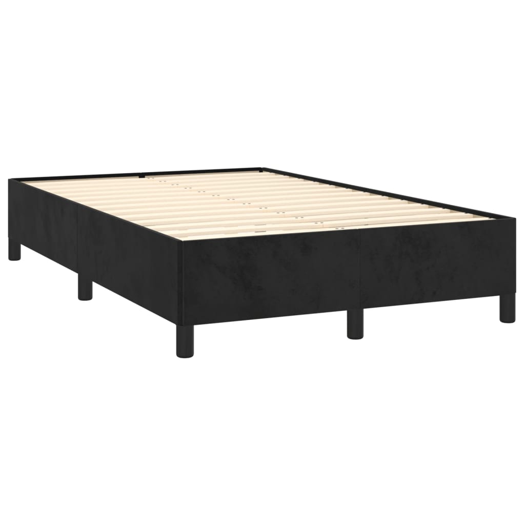 vidaXL Cama box spring con colchón y LED terciopelo negro 120x190 cm