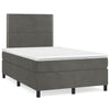 vidaXL Cama box spring colchón y LED terciopelo gris oscuro 120x190 cm