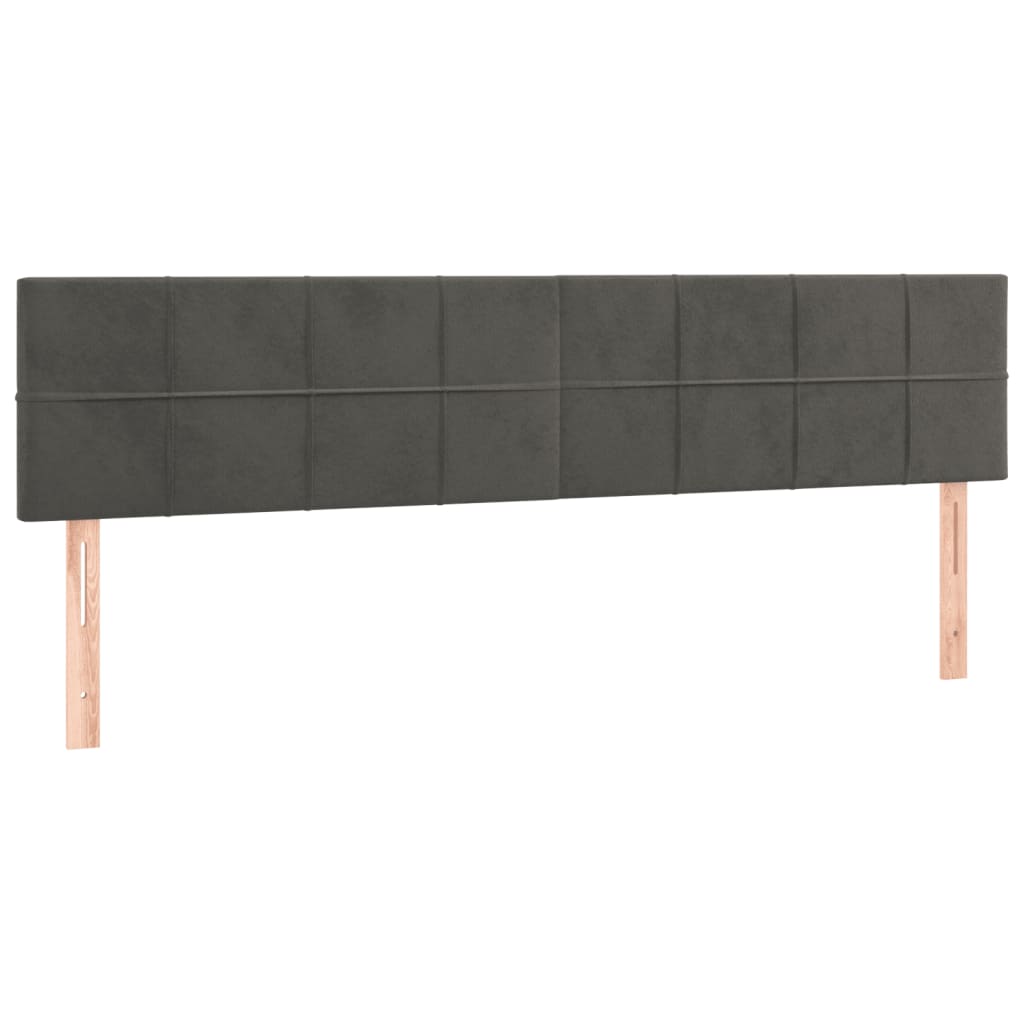 vidaXL Cama box spring colchón y LED terciopelo gris oscuro 120x190 cm