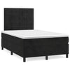 vidaXL Cama box spring con colchón y LED terciopelo negro 120x190 cm