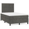 vidaXL Cama box spring colchón y LED terciopelo gris oscuro 120x190 cm