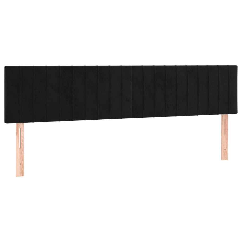 vidaXL Cama box spring con colchón y LED terciopelo negro 120x190 cm