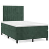 vidaXL Cama box spring colchón y LED terciopelo verde oscuro 120x190cm