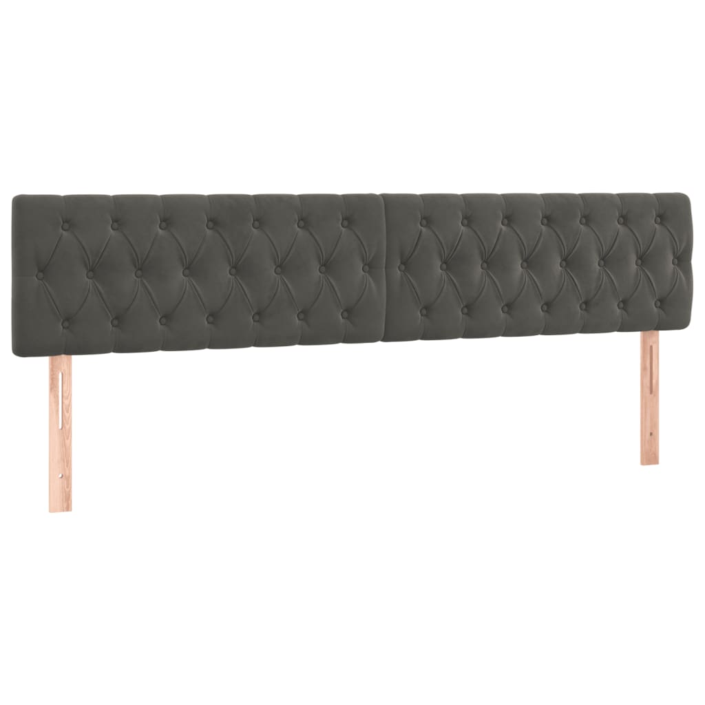 vidaXL Cama box spring colchón y LED terciopelo gris oscuro 120x190 cm