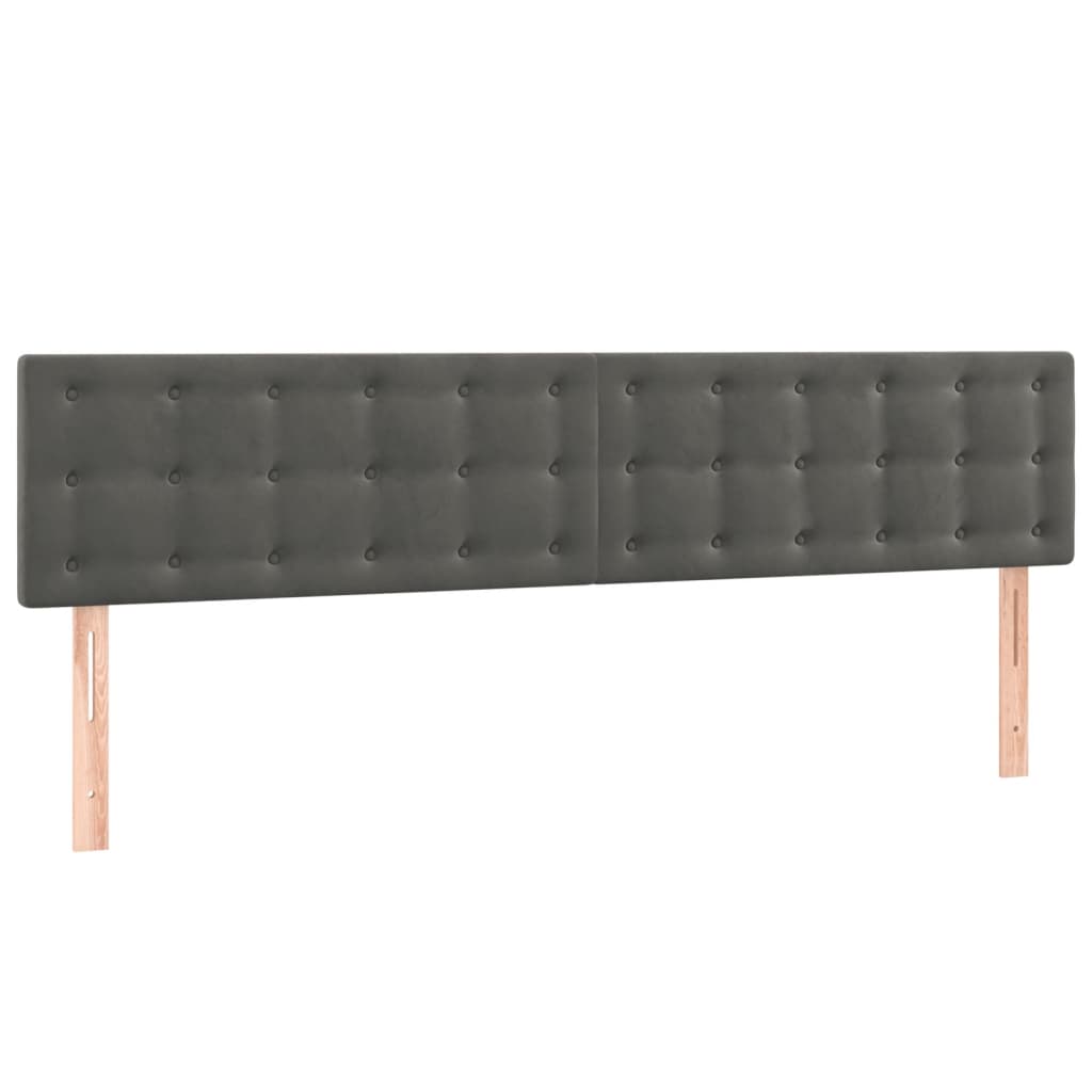 vidaXL Cama box spring colchón y LED terciopelo gris oscuro 120x190 cm