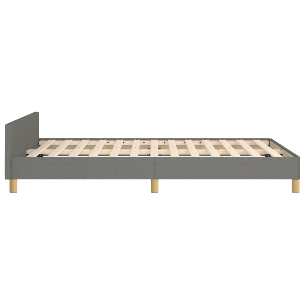 vidaXL Estructura de cama con cabecero tela gris oscuro 120x190 cm