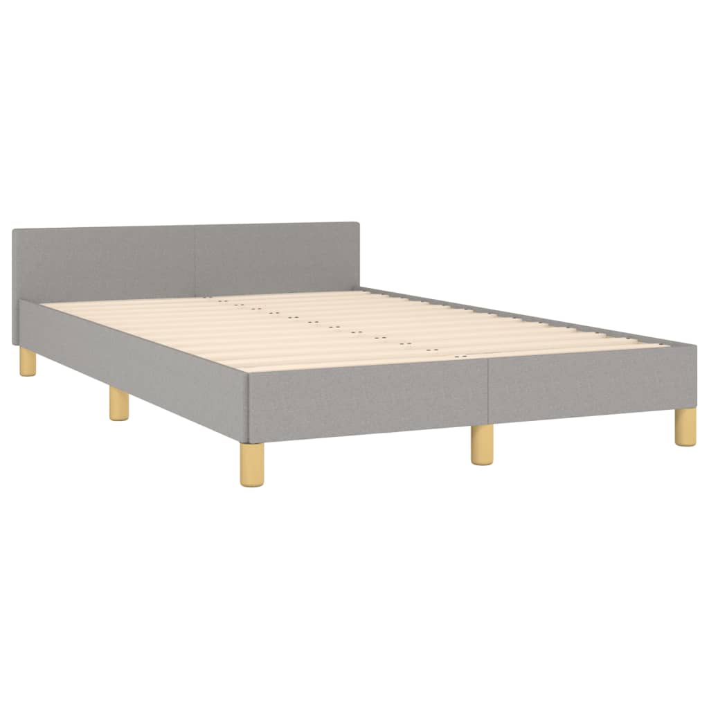 vidaXL Estructura de cama con cabecero tela gris claro 120x190 cm