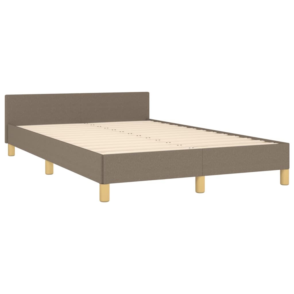 vidaXL Estructura de cama con cabecero tela gris taupe 120x190 cm