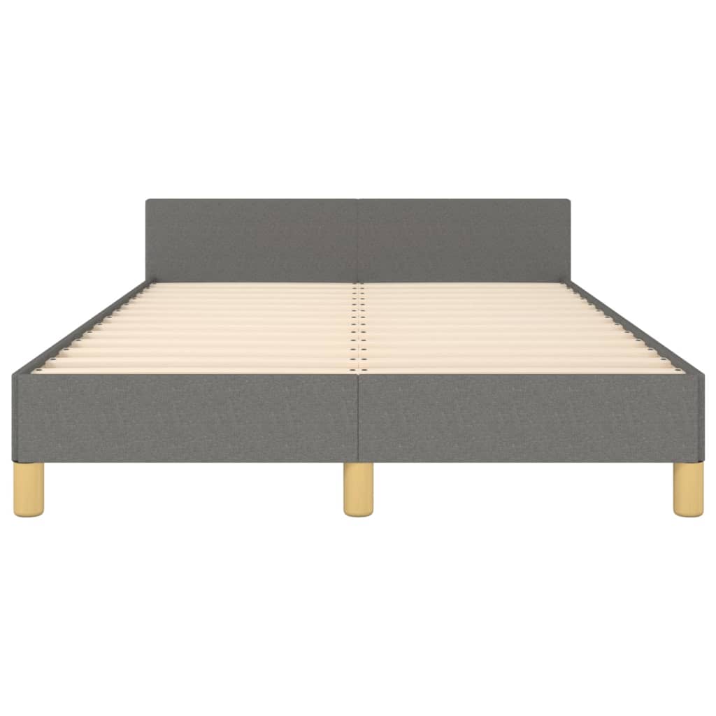 vidaXL Estructura de cama con cabecero tela gris oscuro 120x190 cm