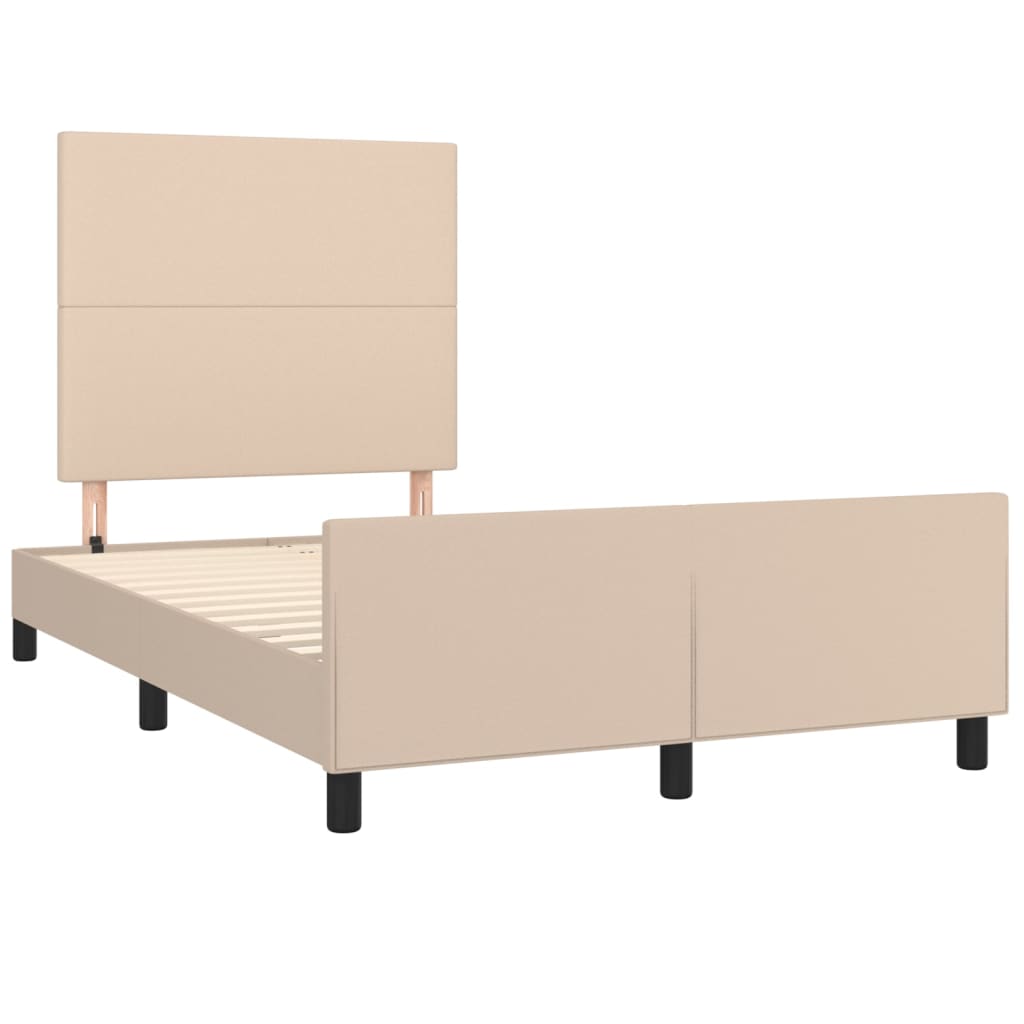 vidaXL Estructura cama sin colchón cuero sintético capuchino 120x190cm