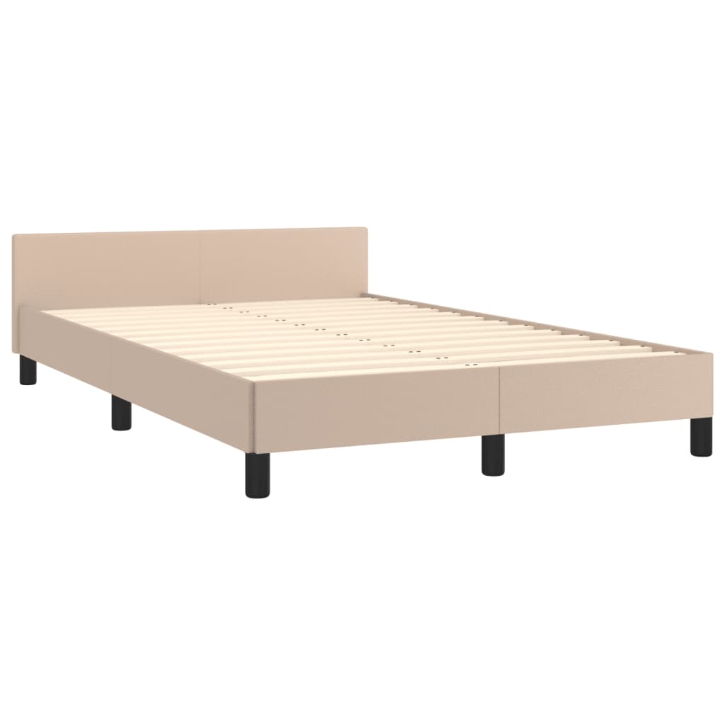 vidaXL Estructura cama sin colchón cuero sintético capuchino 120x190cm