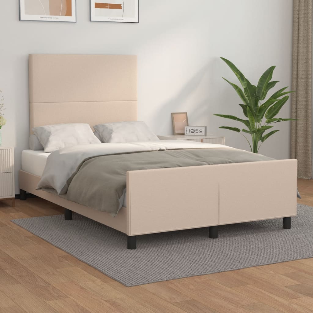 vidaXL Estructura cama sin colchón cuero sintético capuchino 120x190cm