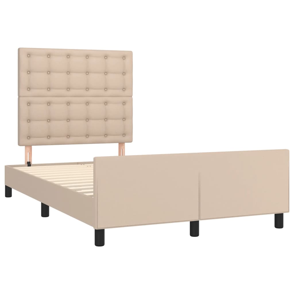 vidaXL Estructura cama sin colchón cuero sintético capuchino 120x190cm