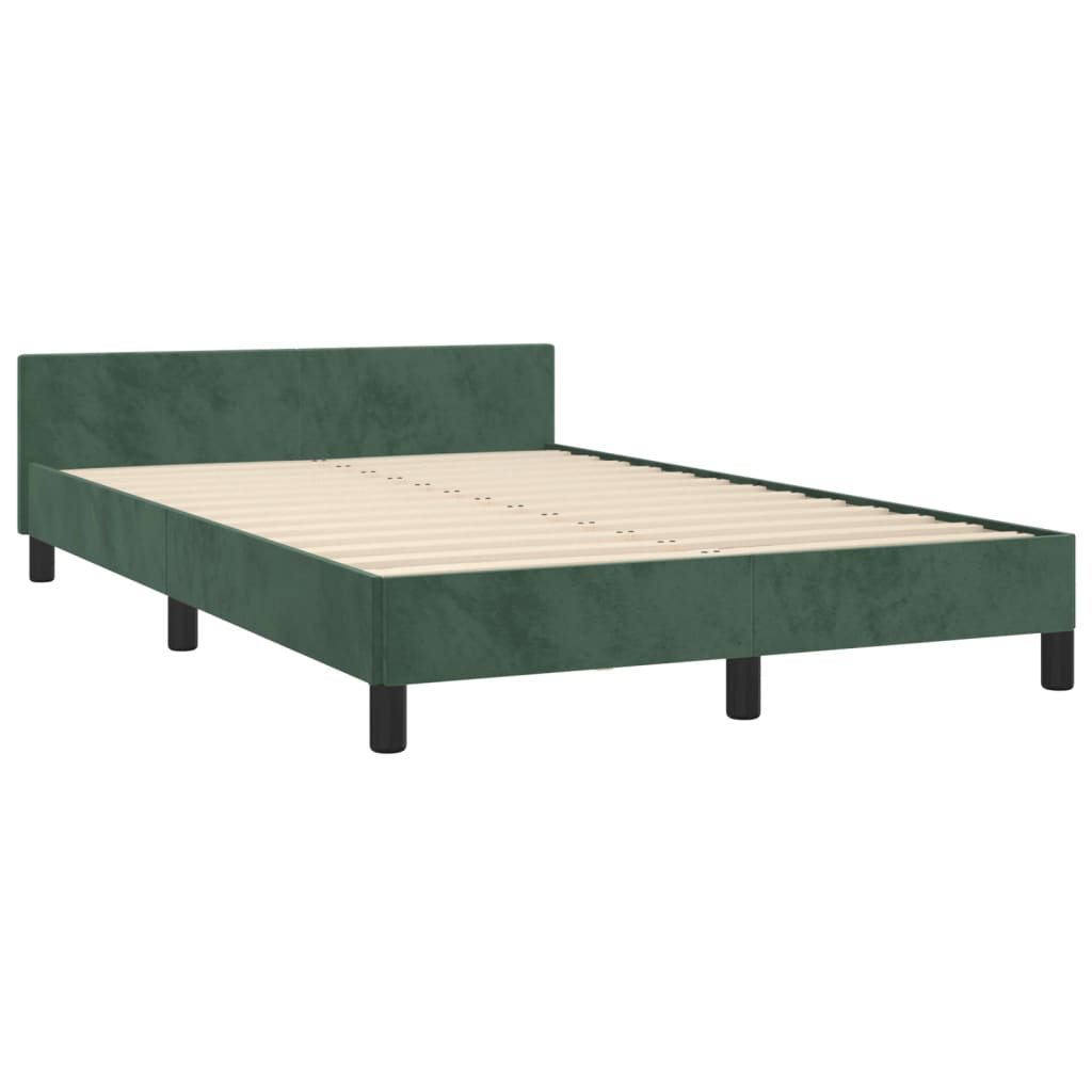 vidaXL Estructura cama sin colchón terciopelo verde oscuro 120x190cm