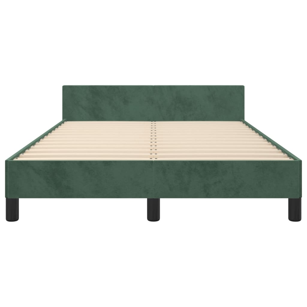 vidaXL Estructura cama sin colchón terciopelo verde oscuro 120x190cm