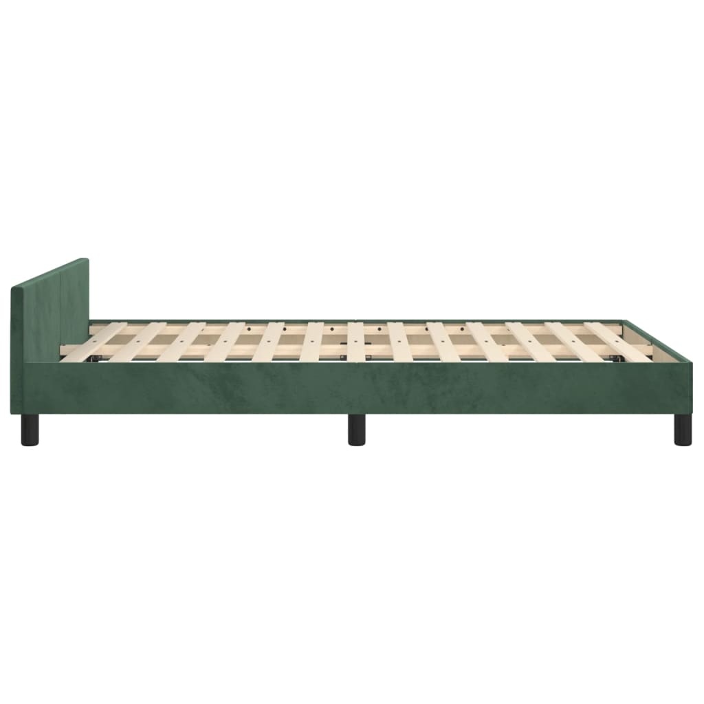 vidaXL Estructura cama sin colchón terciopelo verde oscuro 120x190cm