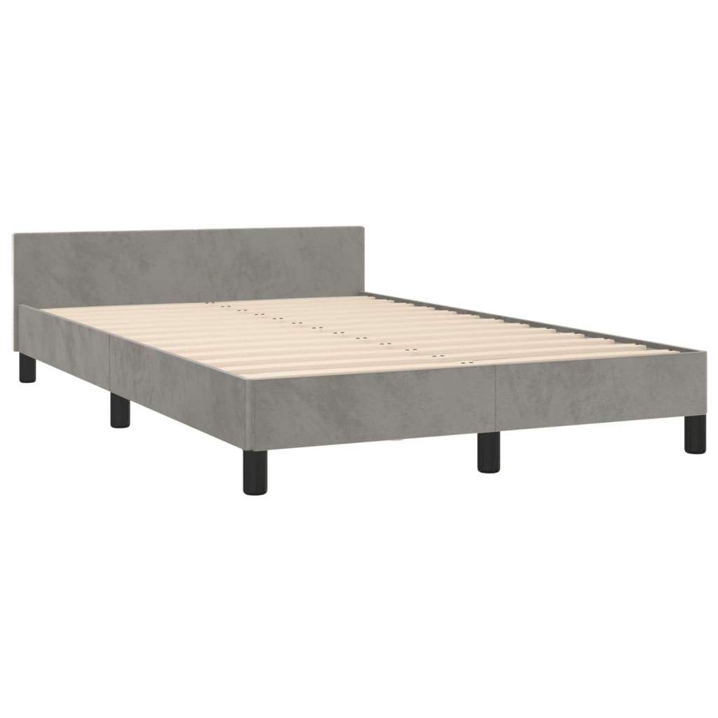 vidaXL Estructura de cama sin colchón terciopelo gris claro 120x190 cm