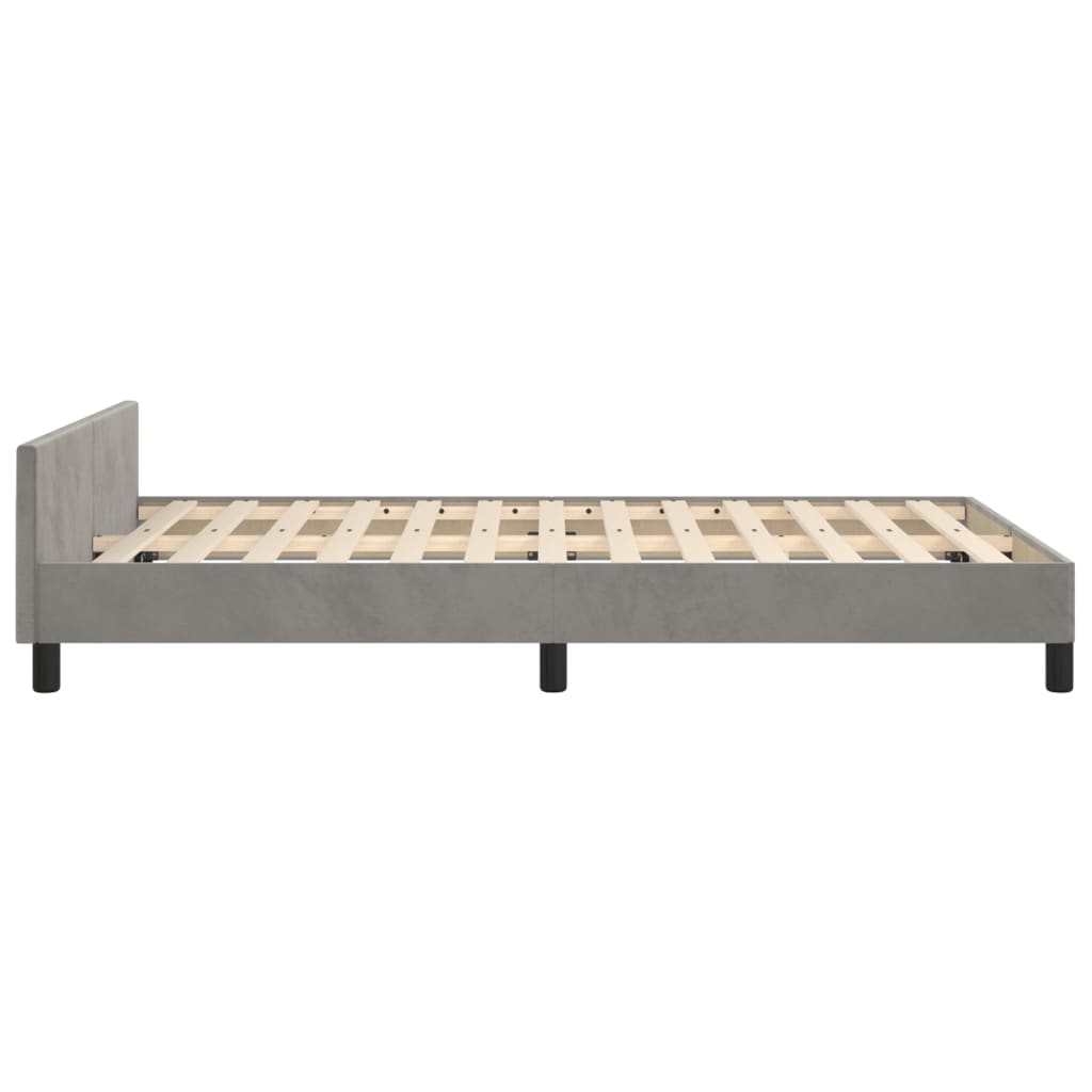 vidaXL Estructura de cama sin colchón terciopelo gris claro 120x190 cm