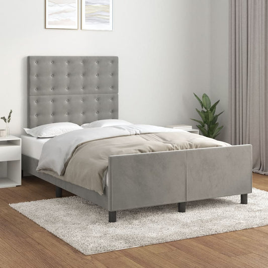 vidaXL Estructura de cama sin colchón terciopelo gris claro 120x190 cm