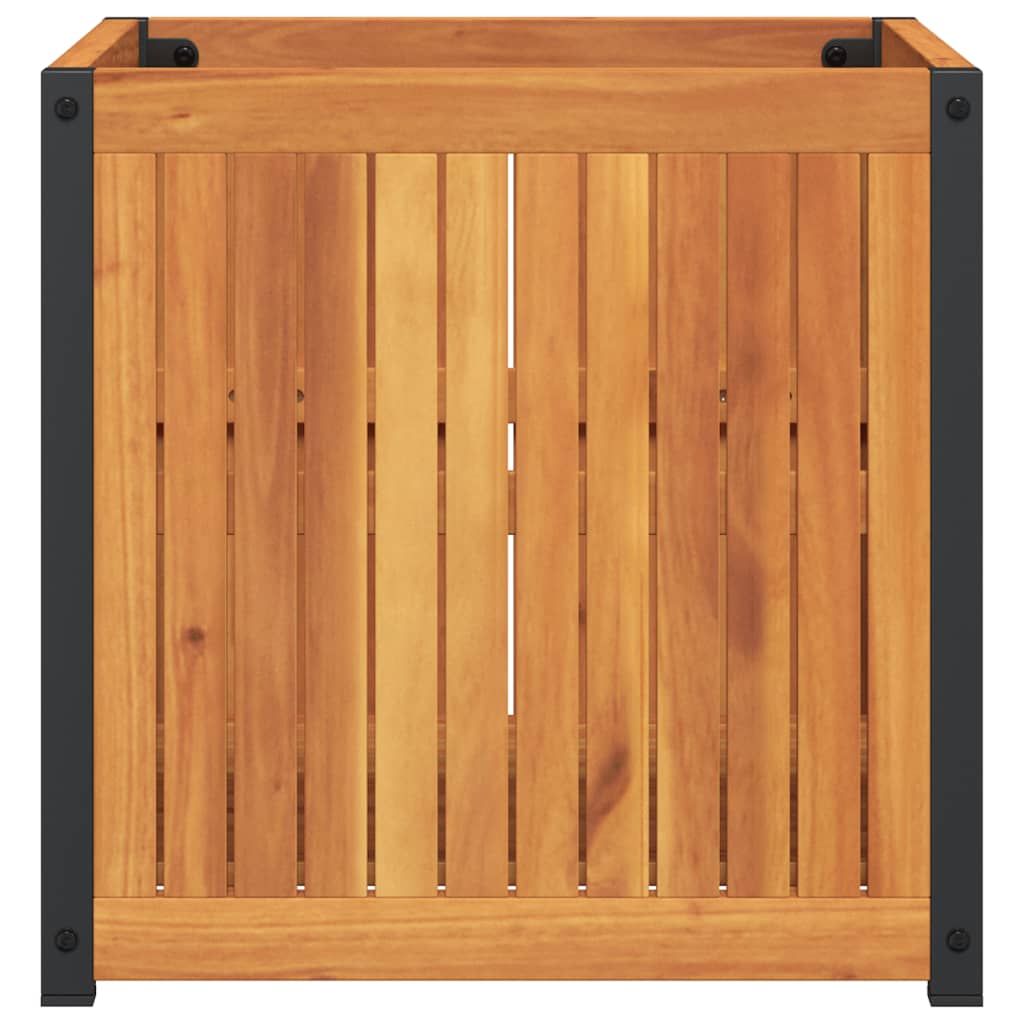 vidaXL Jardinera de madera maciza de acacia y acero 45x45x44 cm