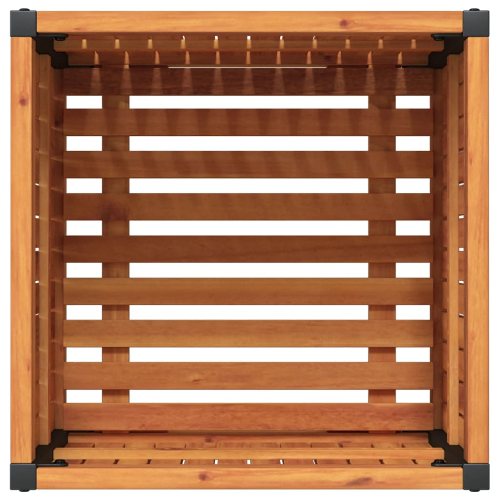 vidaXL Jardinera de madera maciza de acacia y acero 45x45x44 cm