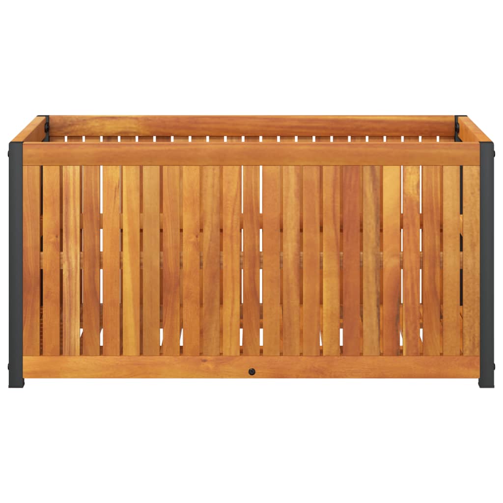 vidaXL Jardinera de madera maciza de acacia y acero 85x45x44 cm