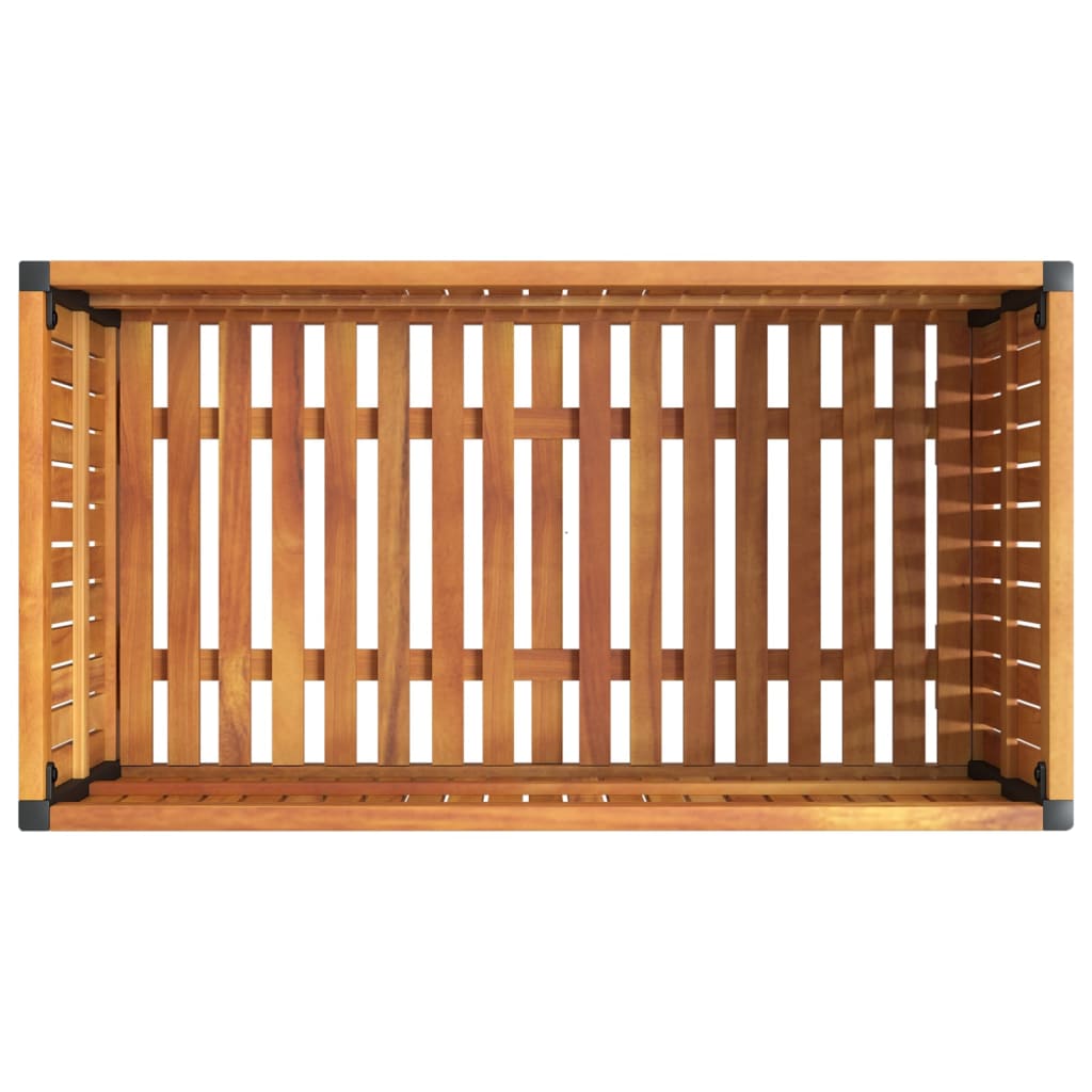 vidaXL Jardinera de madera maciza de acacia y acero 85x45x44 cm