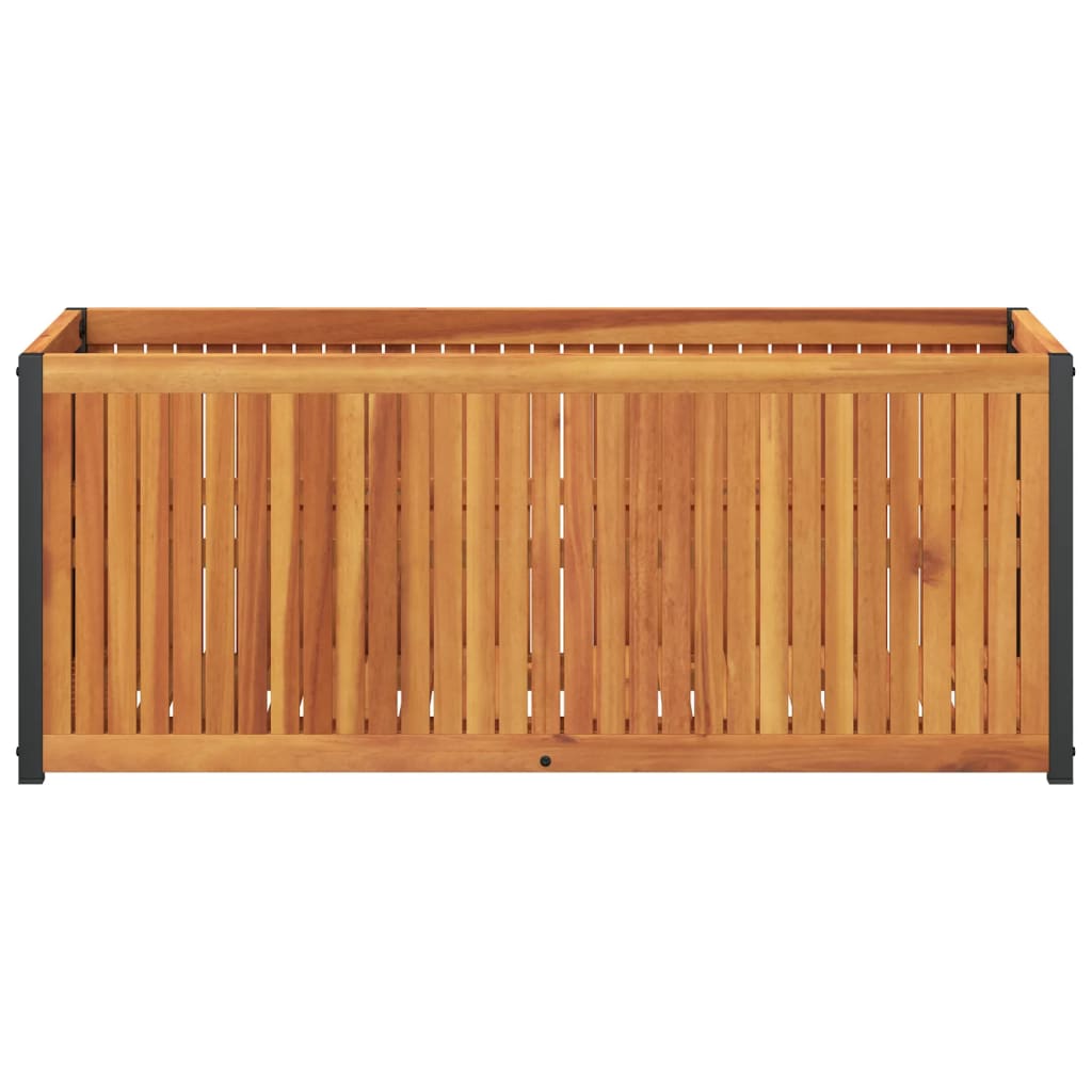 vidaXL Jardinera de madera maciza de acacia y acero 110x45x44 cm