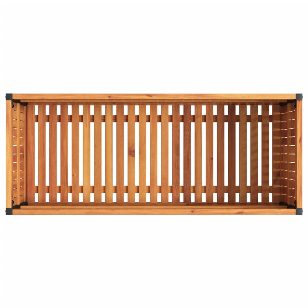 vidaXL Jardinera de madera maciza de acacia y acero 110x45x44 cm