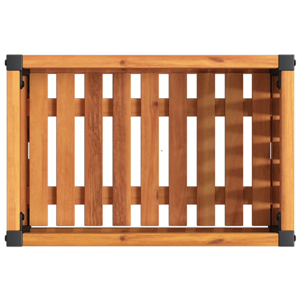 vidaXL Jardinera de madera maciza de acacia y acero 45x30x27,5 cm