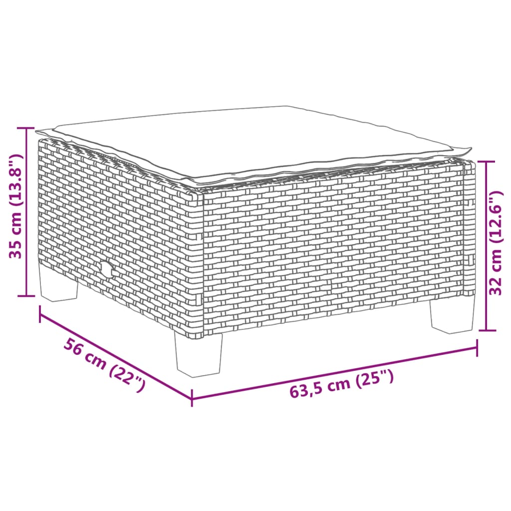 vidaXL Set de sofás de jardín 4 pzas y cojines ratán sintético gris