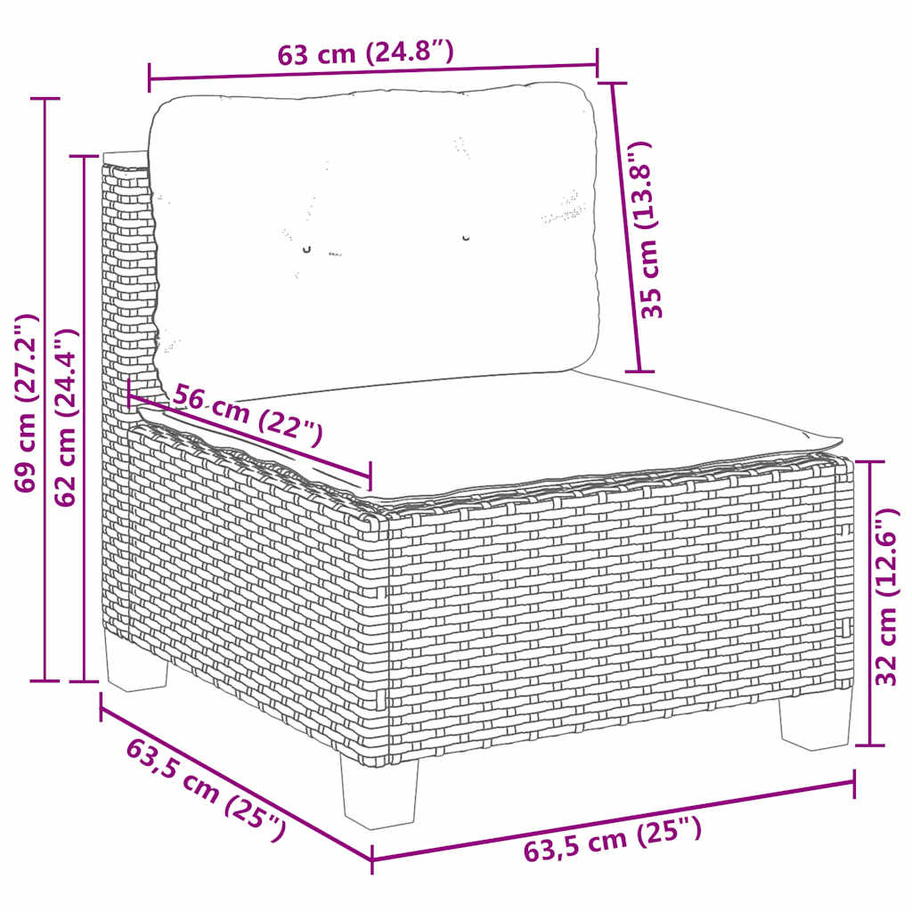 vidaXL Set sofás de jardín 7 piezas y cojines ratán sintético beige