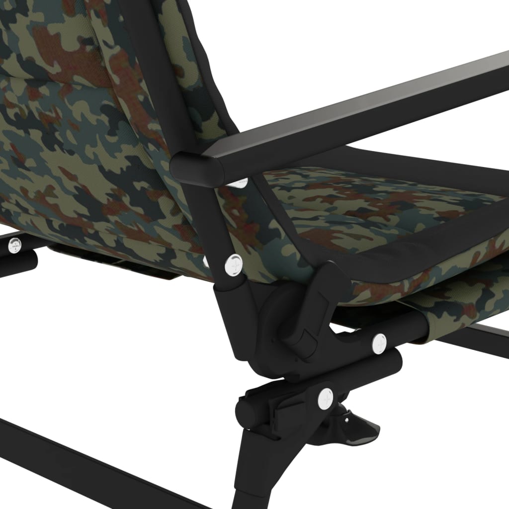 vidaXL Silla de pesca con reposabrazos plegable camuflaje