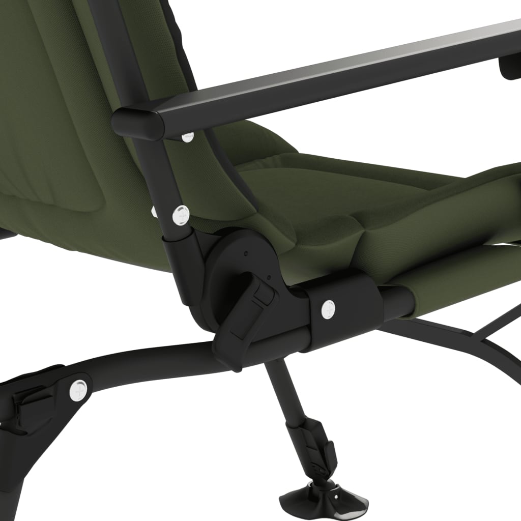 vidaXL Silla de pesca con reposabrazos plegable verde