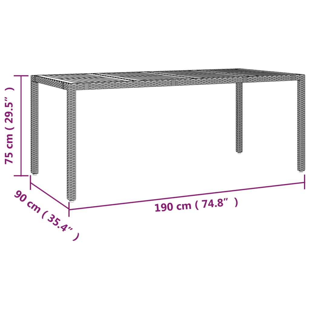 vidaXL Set de comedor de jardín 9 pzas y cojines ratán sintético negro