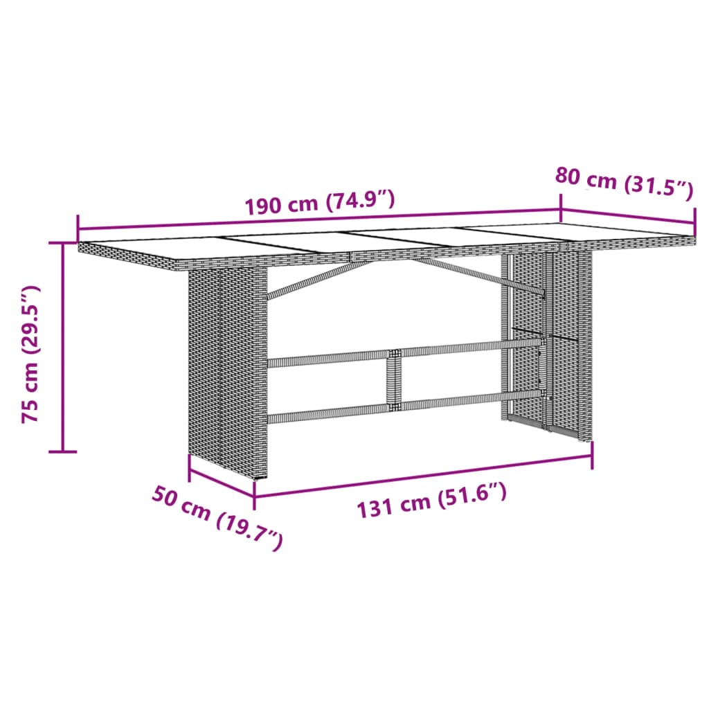 vidaXL Set de comedor de jardín 9 pzas y cojines ratán sintético negro