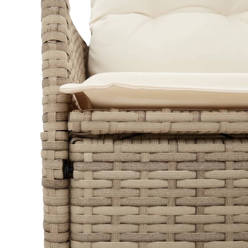 vidaXL Set comedor de jardín 9 pzas con cojines ratán sintético beige