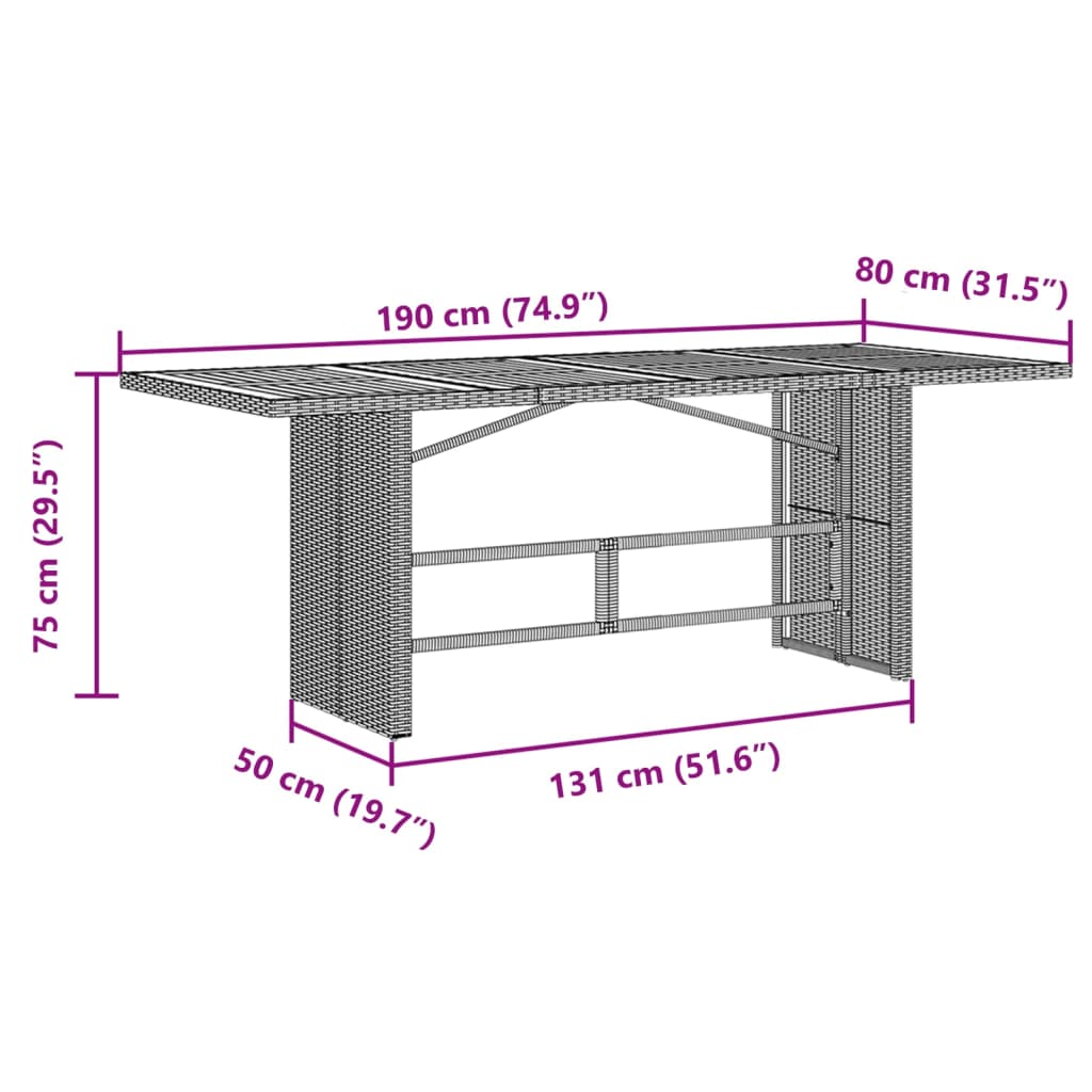 vidaXL Set comedor de jardín 9 pzas con cojines ratán sintético beige