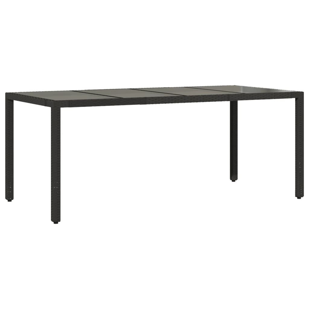 vidaXL Set de comedor de jardín 7 pzas y cojines ratán sintético negro