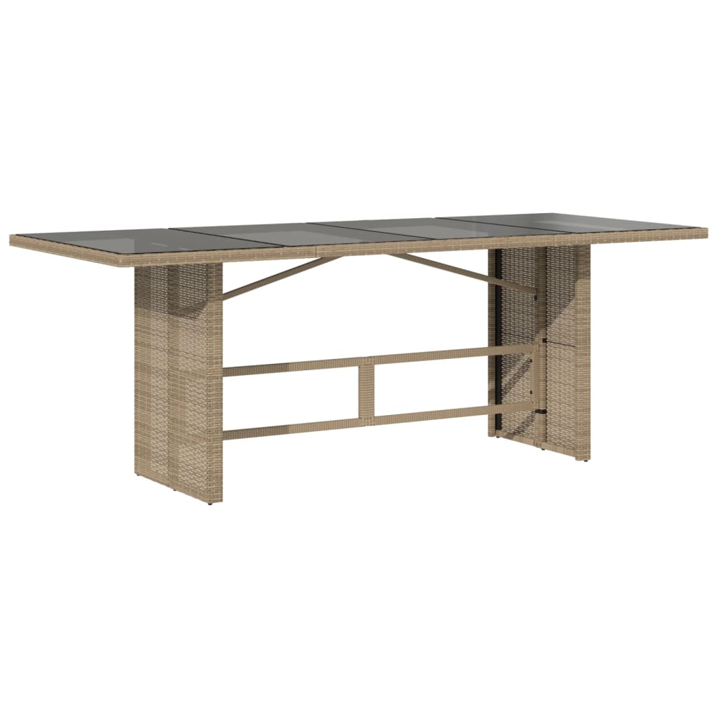 vidaXL Set de mesa y sillas de jardín 7 pzas y cojines ratán PE beige