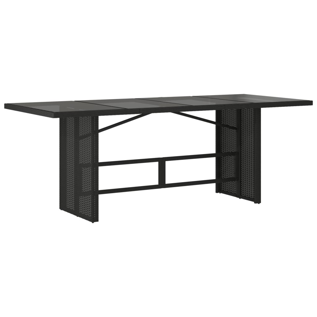 vidaXL Set de mesa y sillas de jardín 7 pzas y cojines ratán PE negro