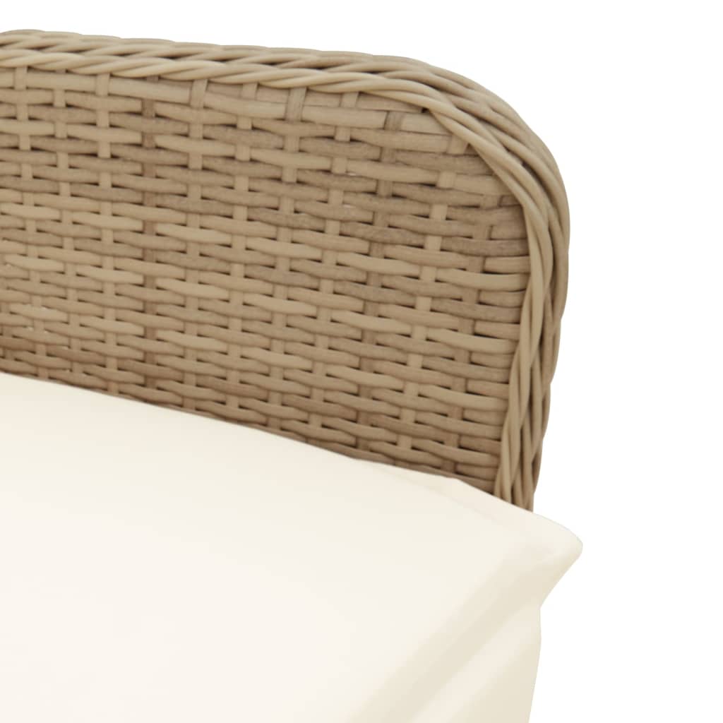 vidaXL Set de mesa y sillas de jardín 7 pzas y cojines ratán PE beige