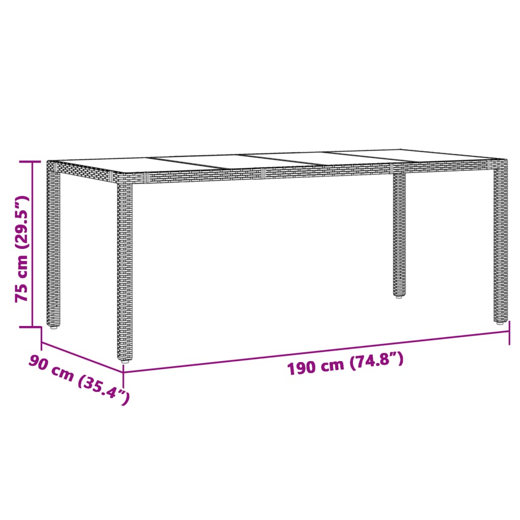 vidaXL Set de mesa y sillas jardín 9 piezas y cojines ratán PE marrón