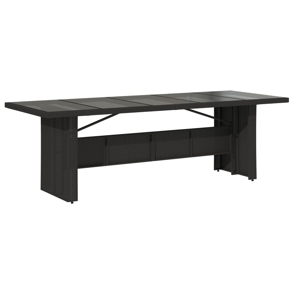 vidaXL Set de mesa y sillas de jardín 11 pzas y cojines ratán PE negro