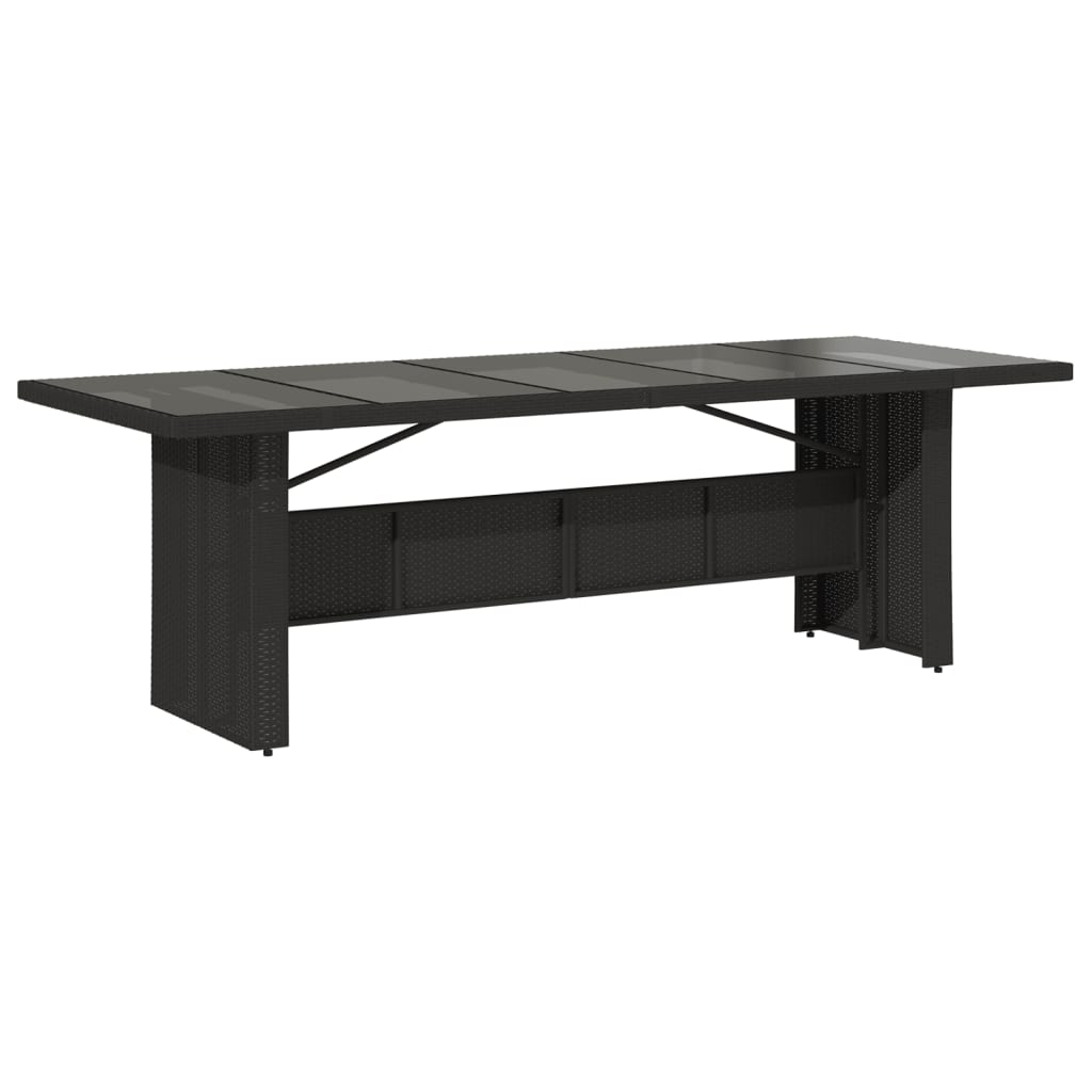 vidaXL Set de mesa y sillas de jardín 9 pzas y cojines ratán PE negro