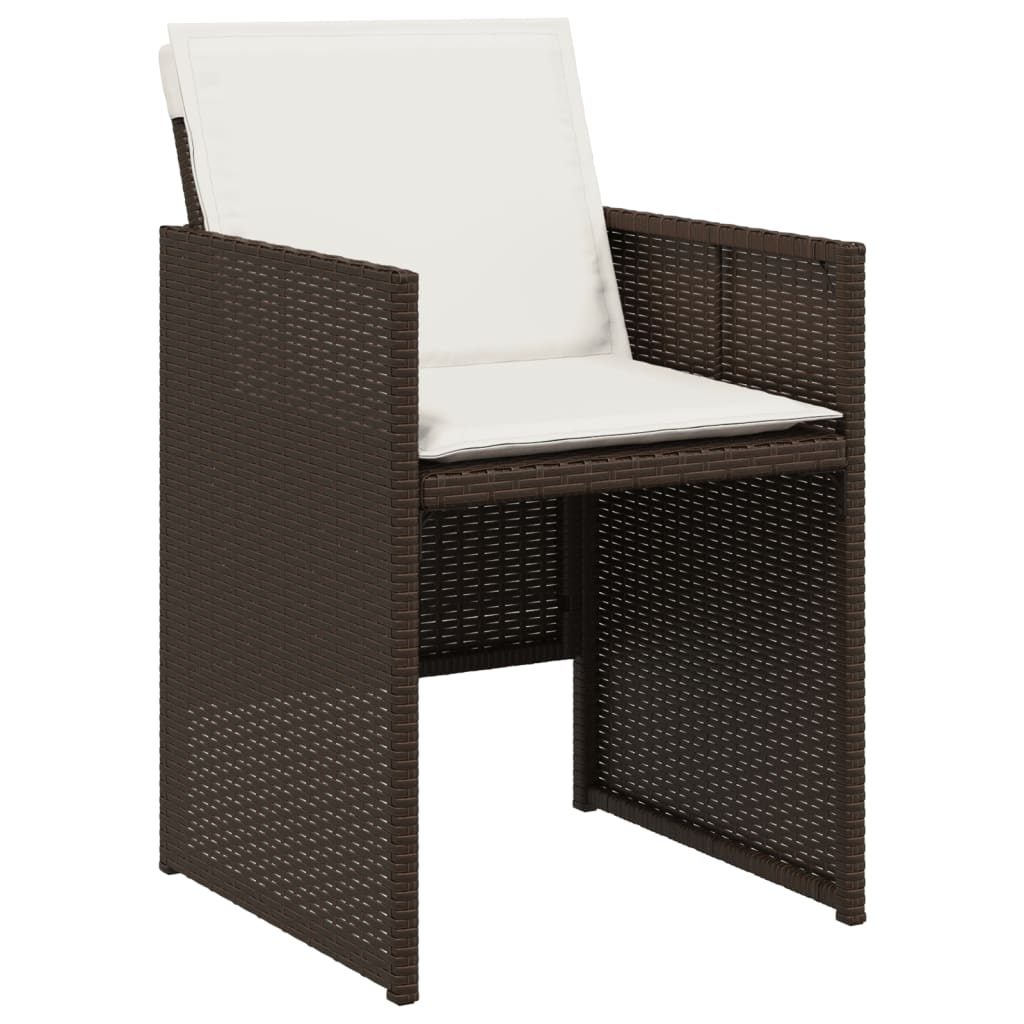 vidaXL Set comedor de jardín 5 piezas y cojines ratán sintético marrón