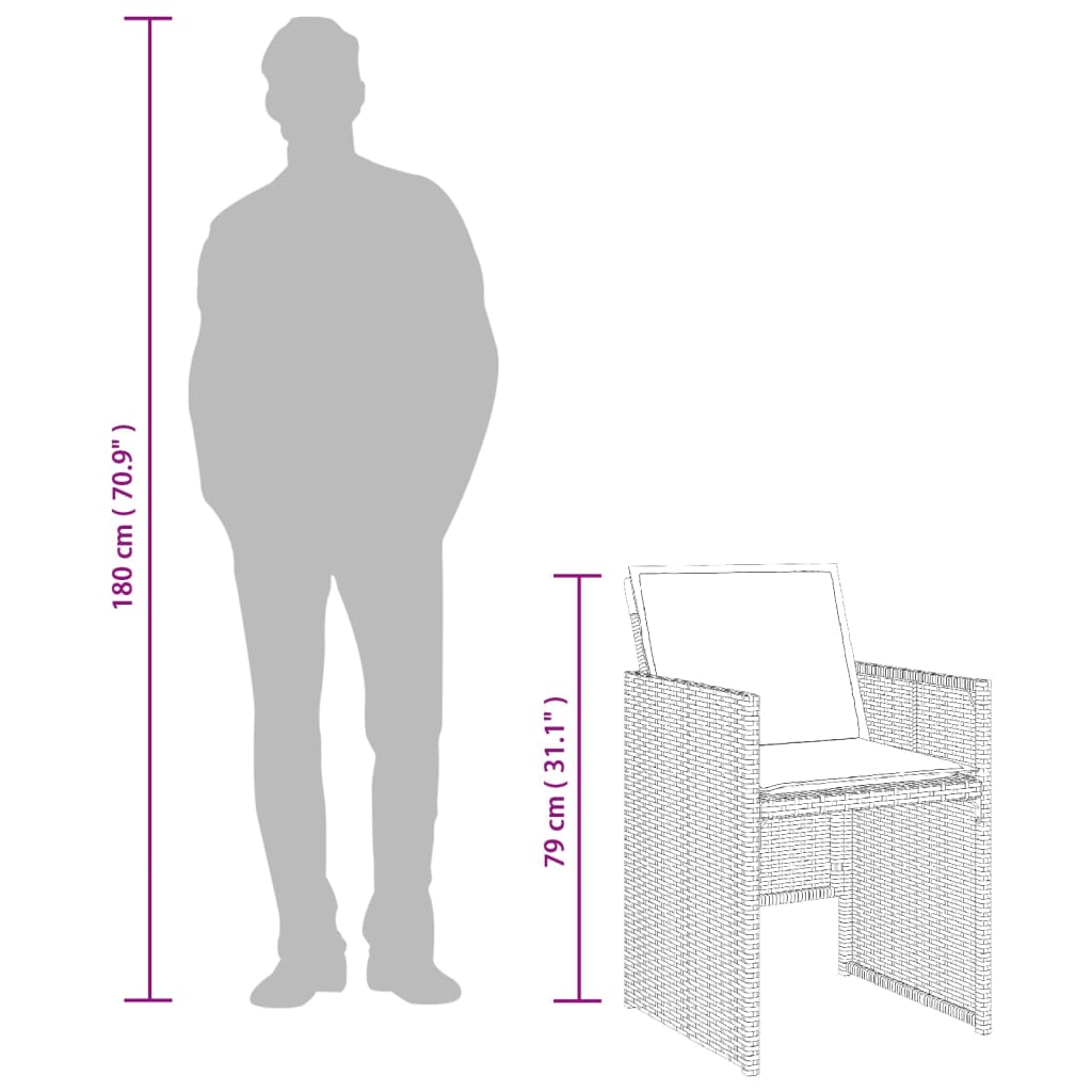 vidaXL Set comedor de jardín 5 piezas y cojines ratán sintético marrón