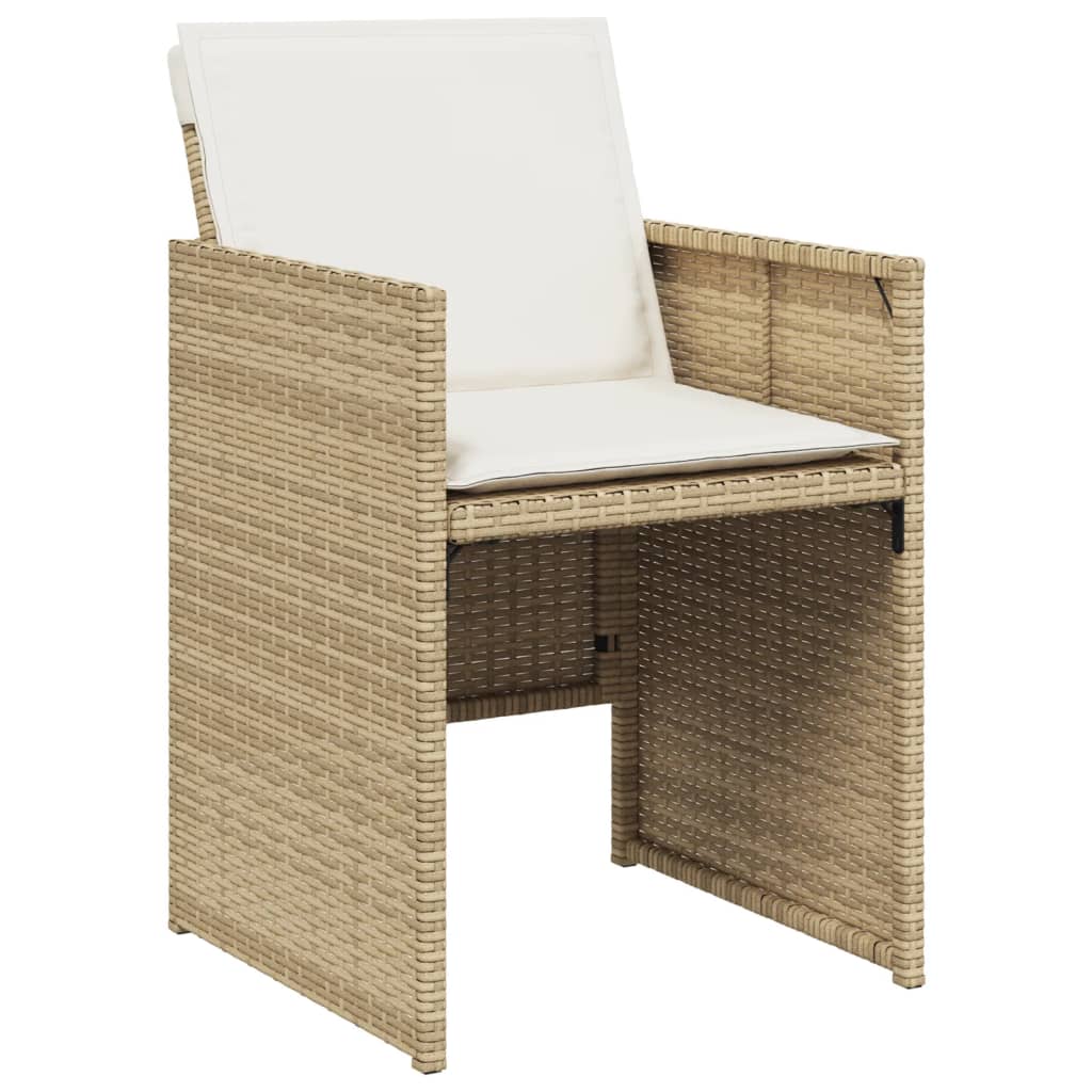 vidaXL Set comedor de jardín 5 pzas con cojines ratán sintético beige