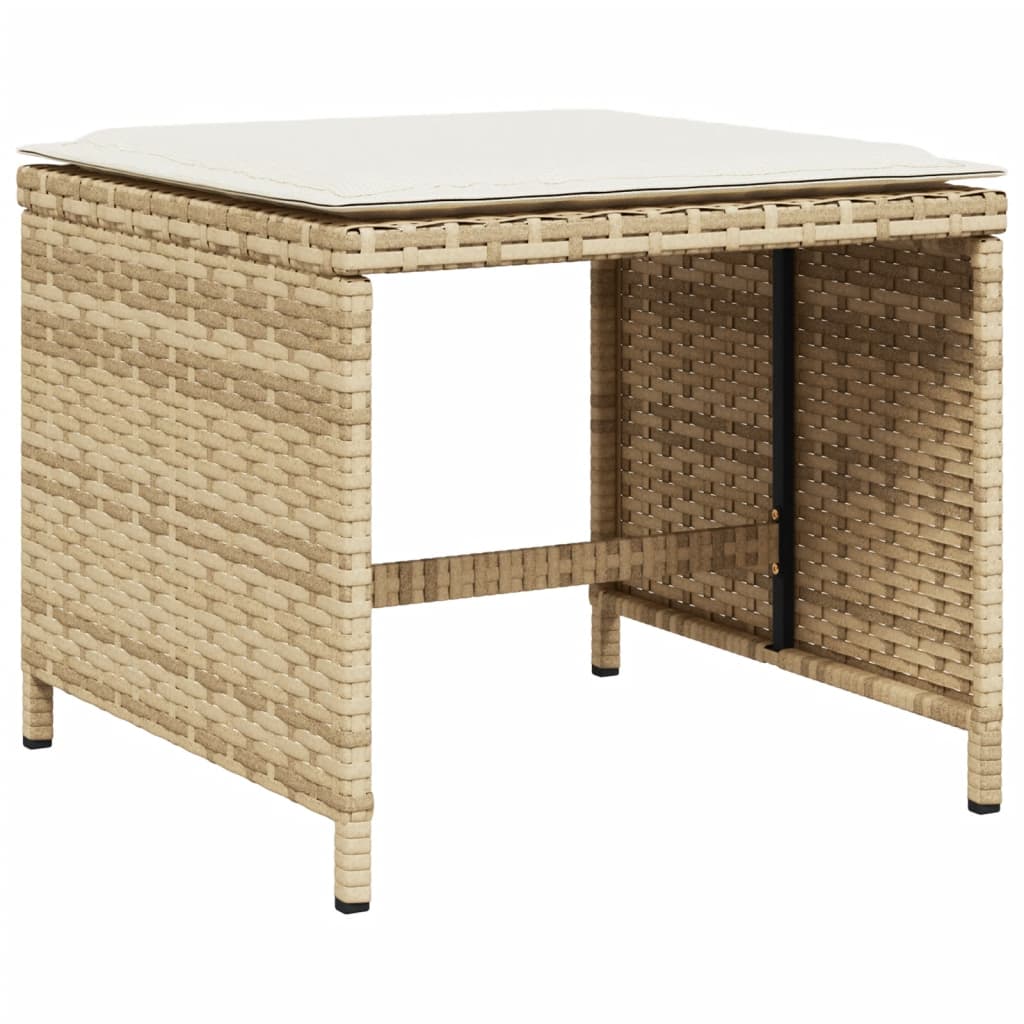 vidaXL Set comedor de jardín 9 pzas con cojines ratán sintético beige